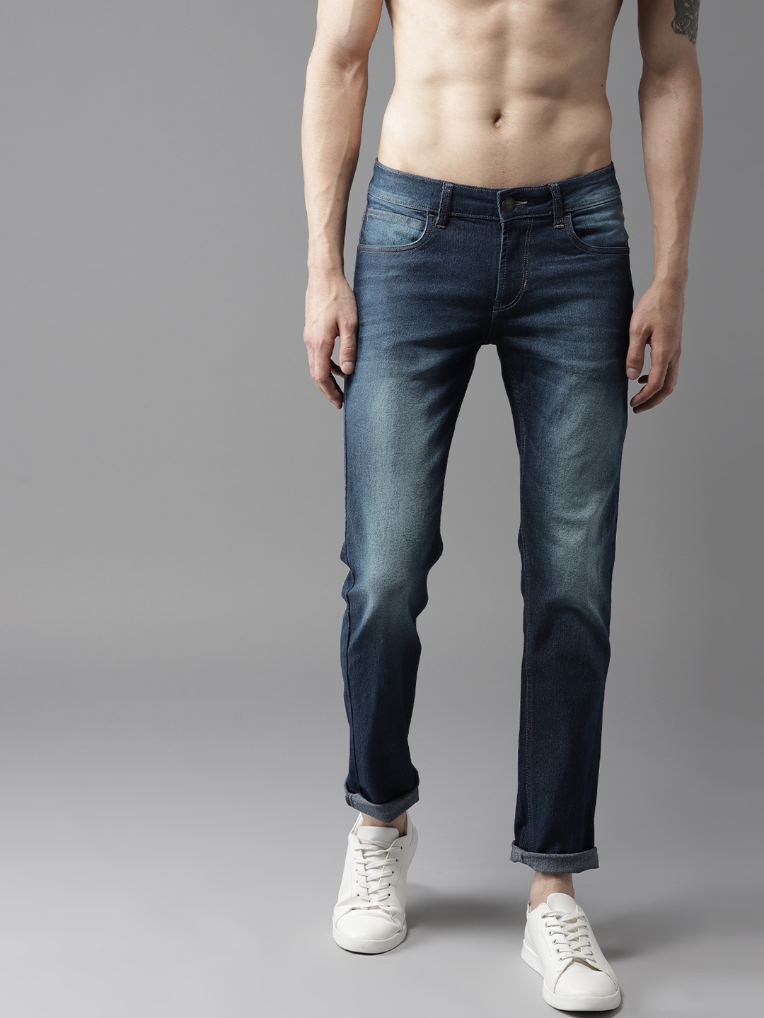 

Flying Machine Men Blue Regular Fit Mid-Rise Clean Look Stretchable Jeans