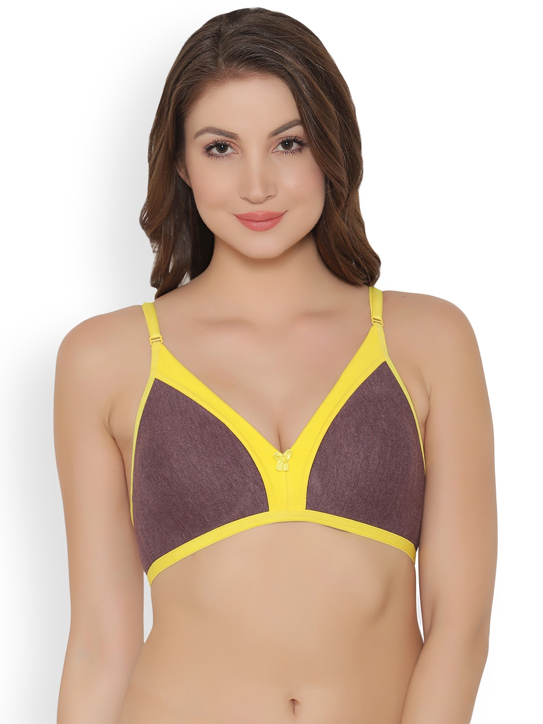 

Clovia Cotton Rich Non-Wired Slim Pad T-Shirt Bra, Burgundy