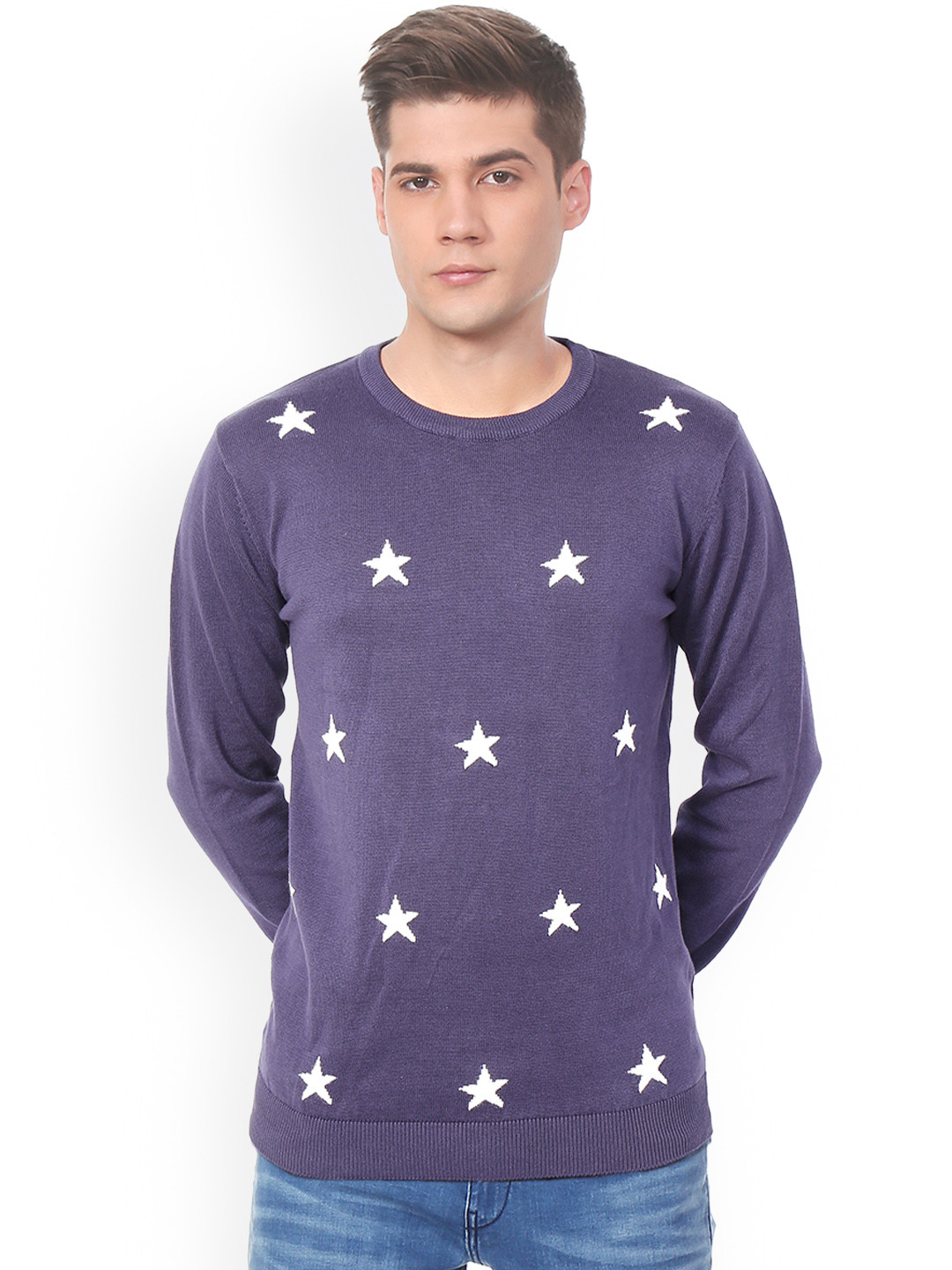 

Van Heusen Sport Men Purple Self Design Pullover