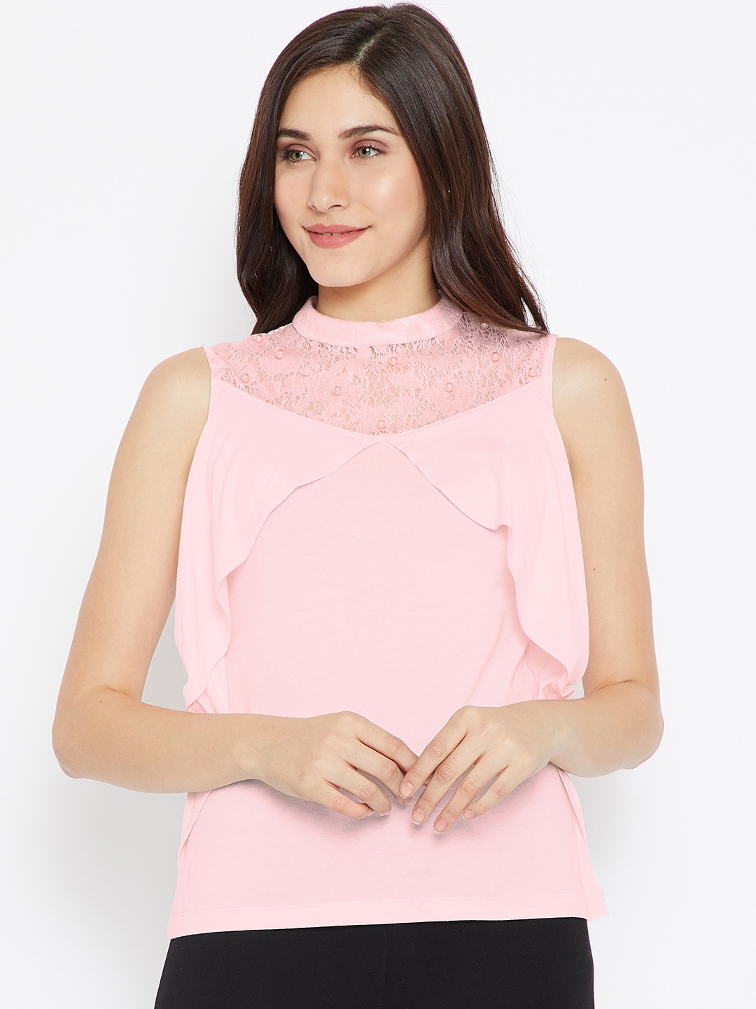 

Madame Women Pink Solid Top