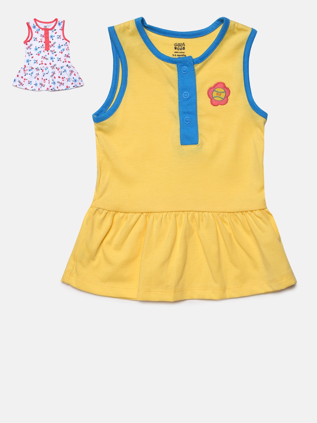 

MINI KLUB Girls Pack of 2 Dresses, Yellow
