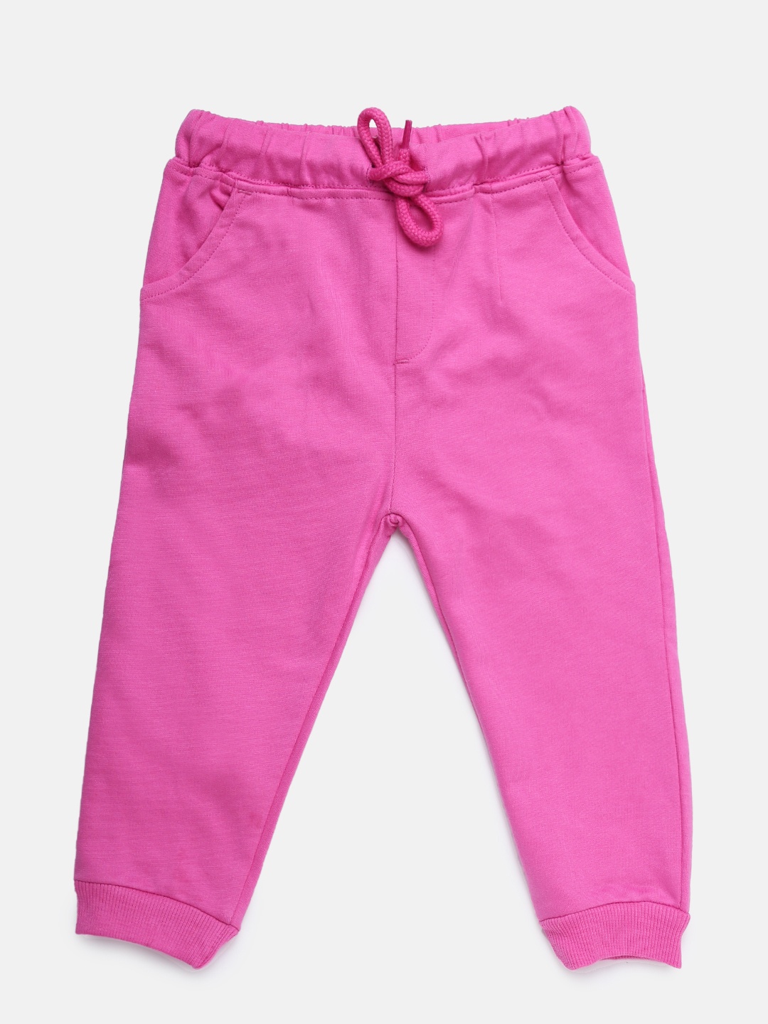 

MINI KLUB Girls Pink Regular Fit Solid Joggers