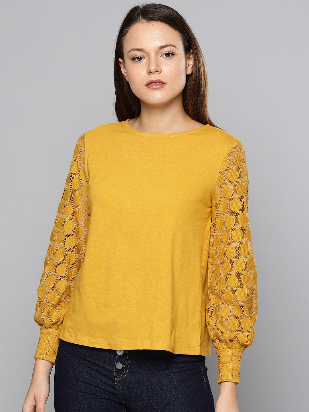 

Chemistry Mustard Solid Pure Cotton Top