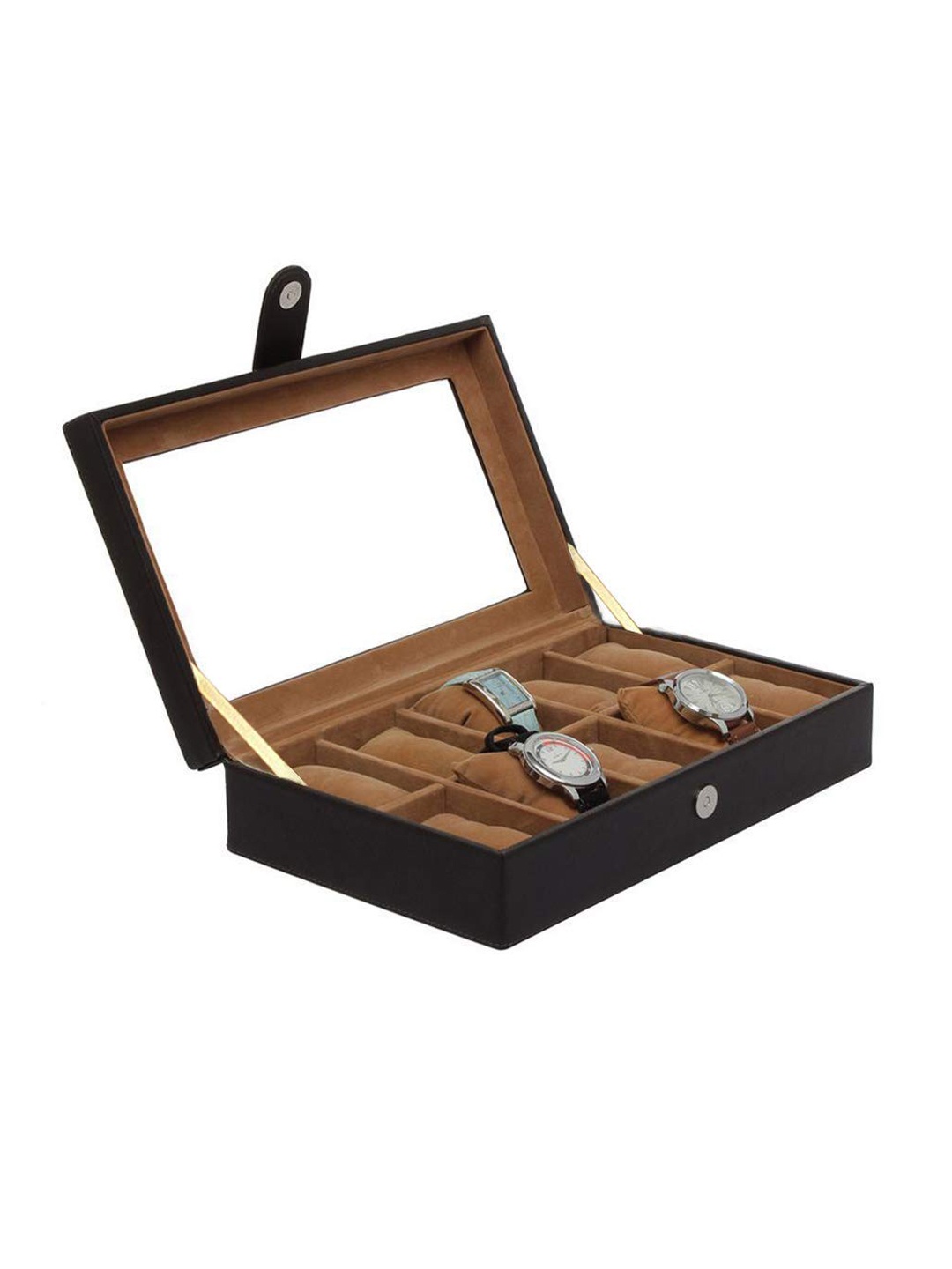 

Leather World Unisex 10 Slots Black Watch Organiser Box