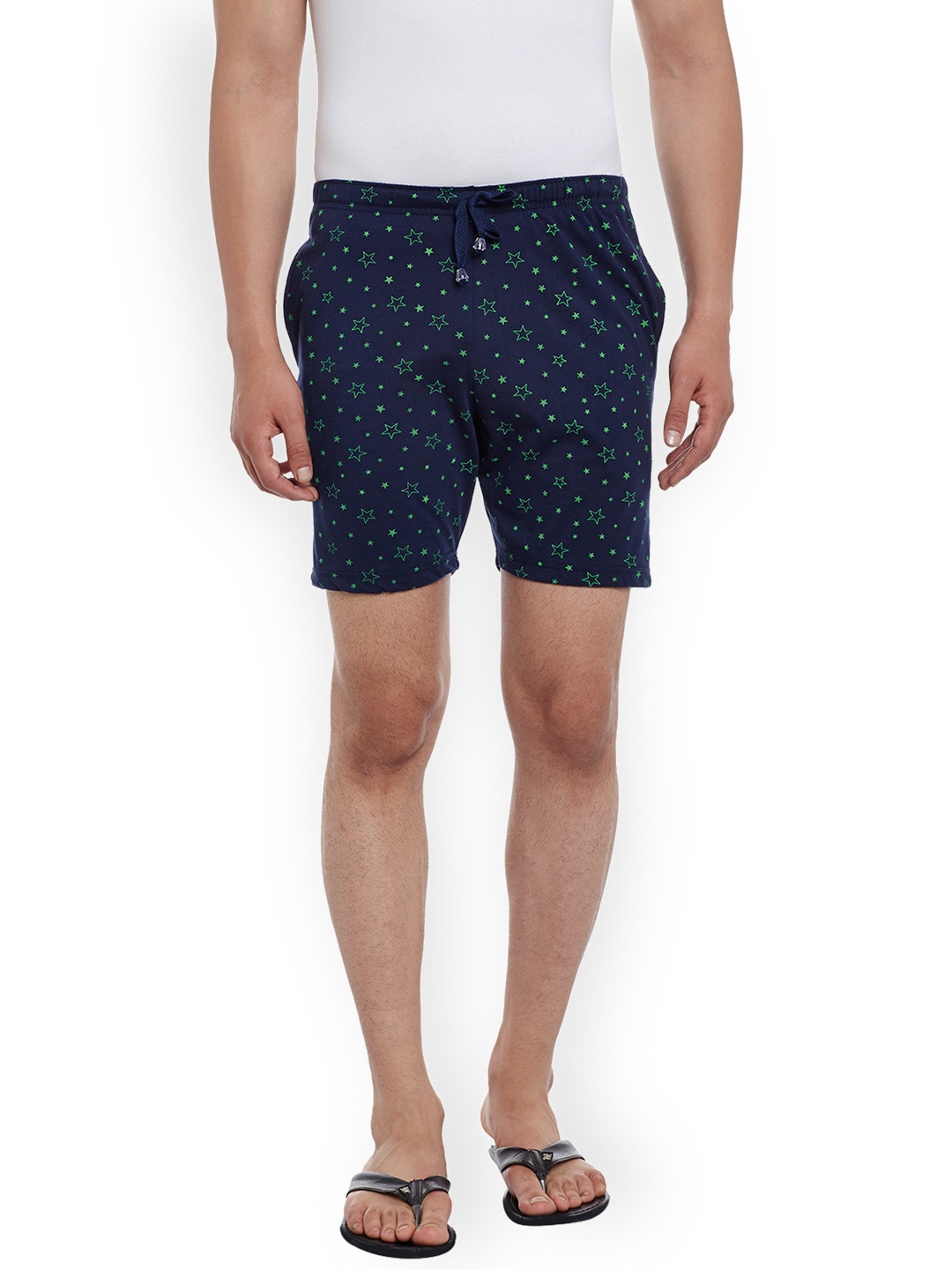 

VIMAL JONNEY Men Navy Blue Printed Lounge Shorts