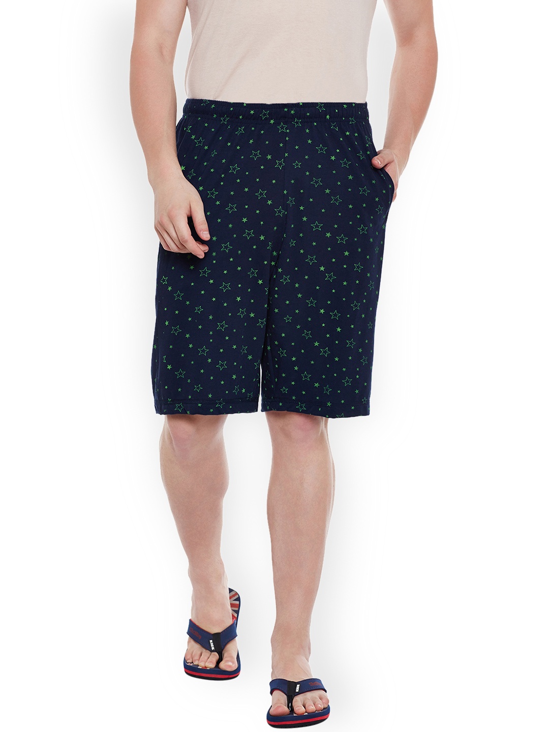 

MACK JONNEY JONNEY Men Navy Blue Printed Lounge Shorts