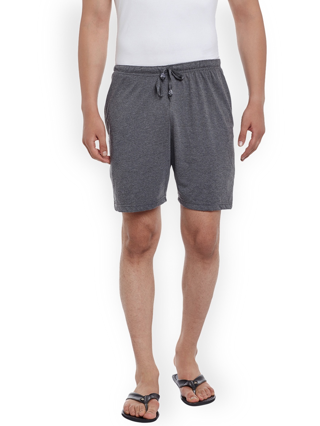 

MACK JONNEY JONNEY Men Grey Solid Lounge Shorts