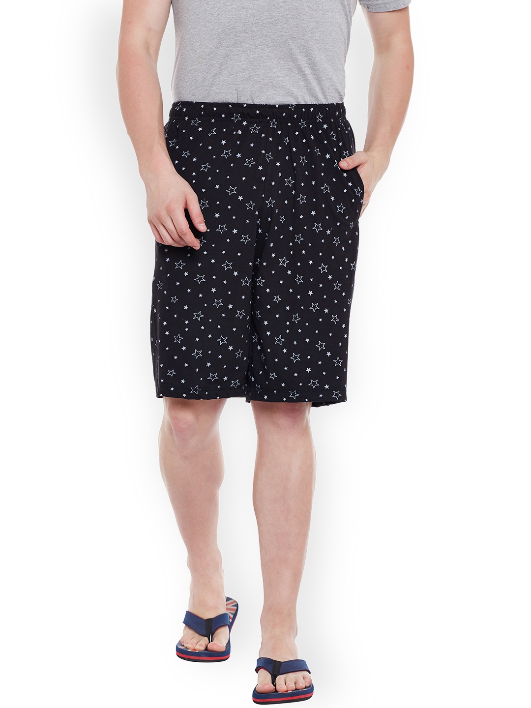 

MACK JONNEY JONNEY Men Black Printed Lounge Shorts