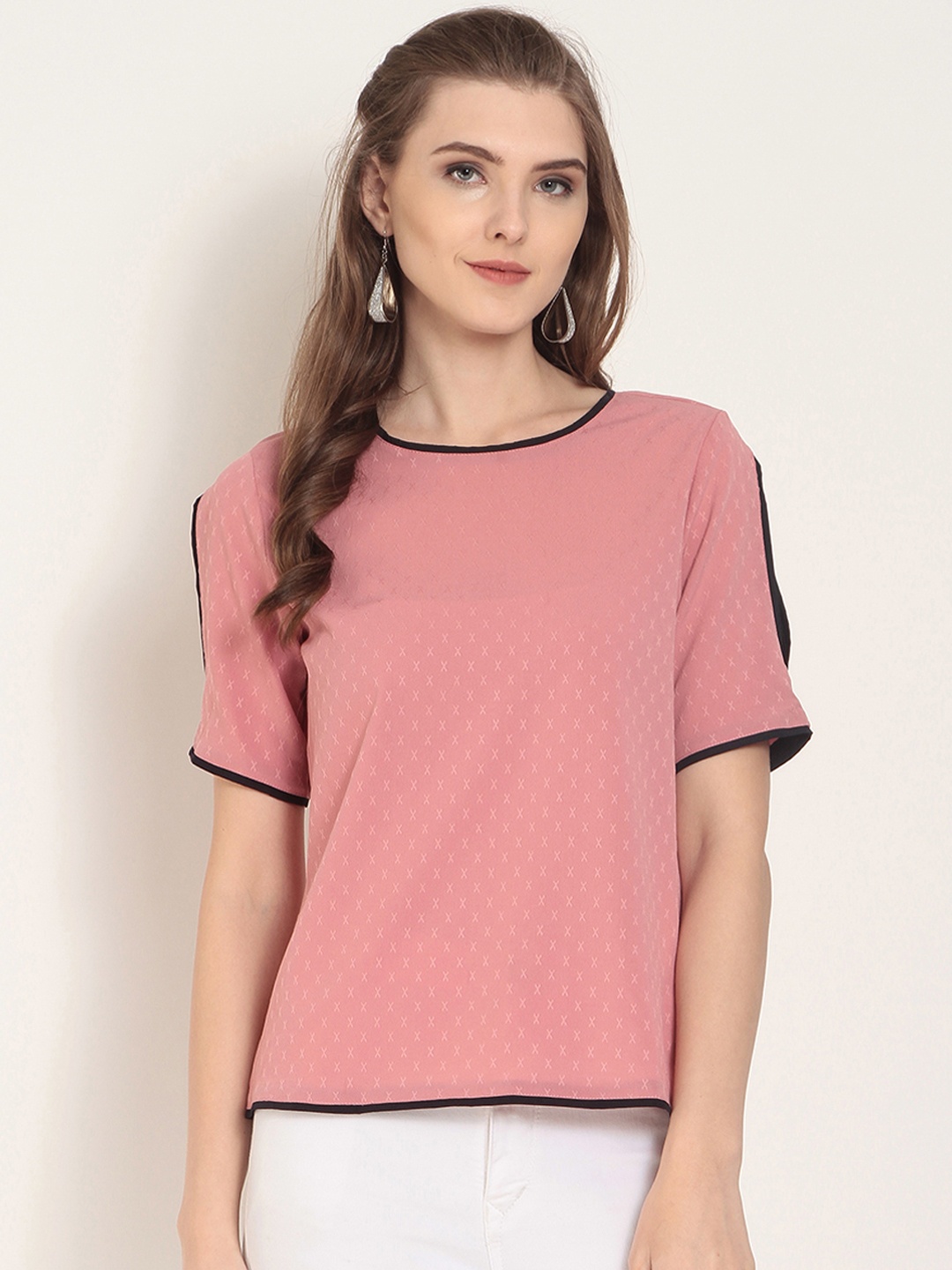 

Marie Claire Women Pink Solid Top