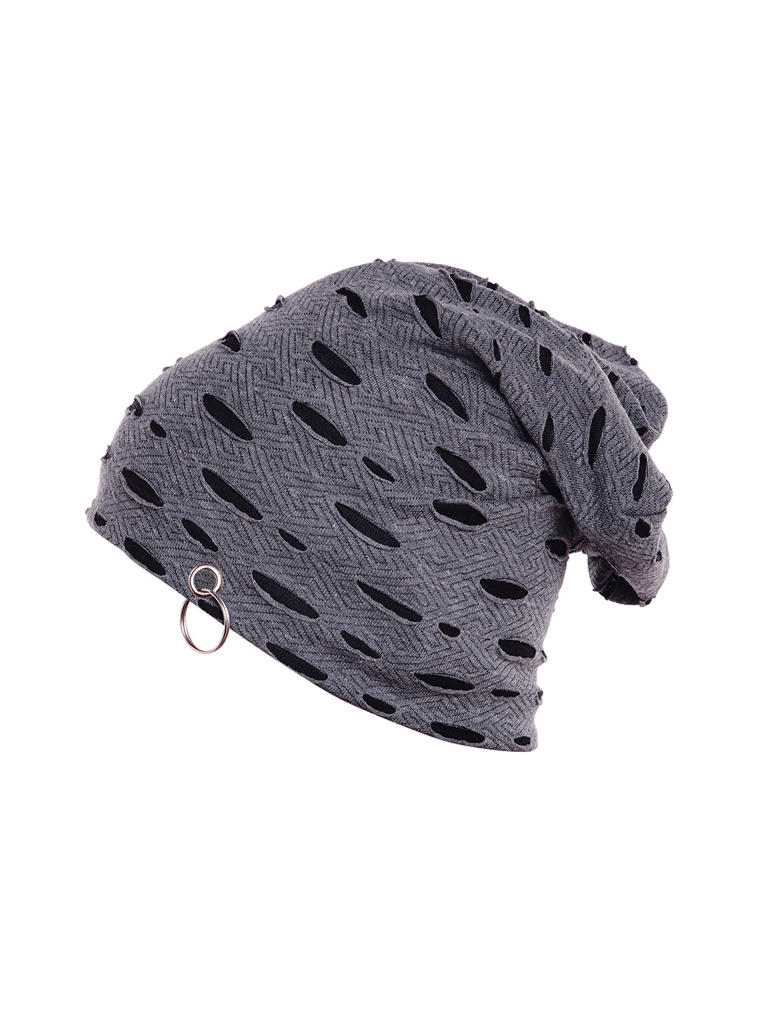 

VIMAL JONNEY Men Black & Grey Solid Beanie