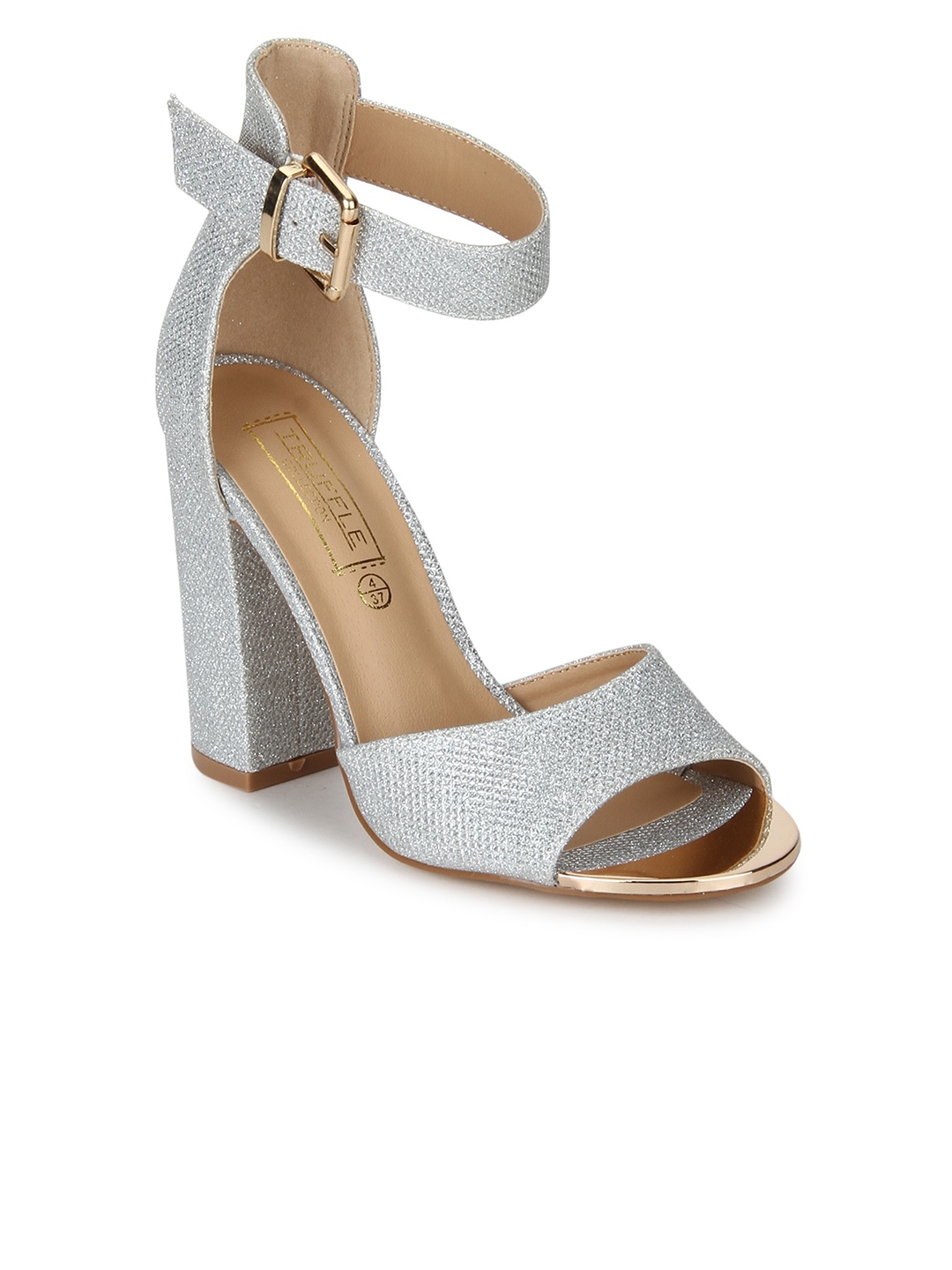 

Truffle Collection Women Silver-Toned Shimmery Heels