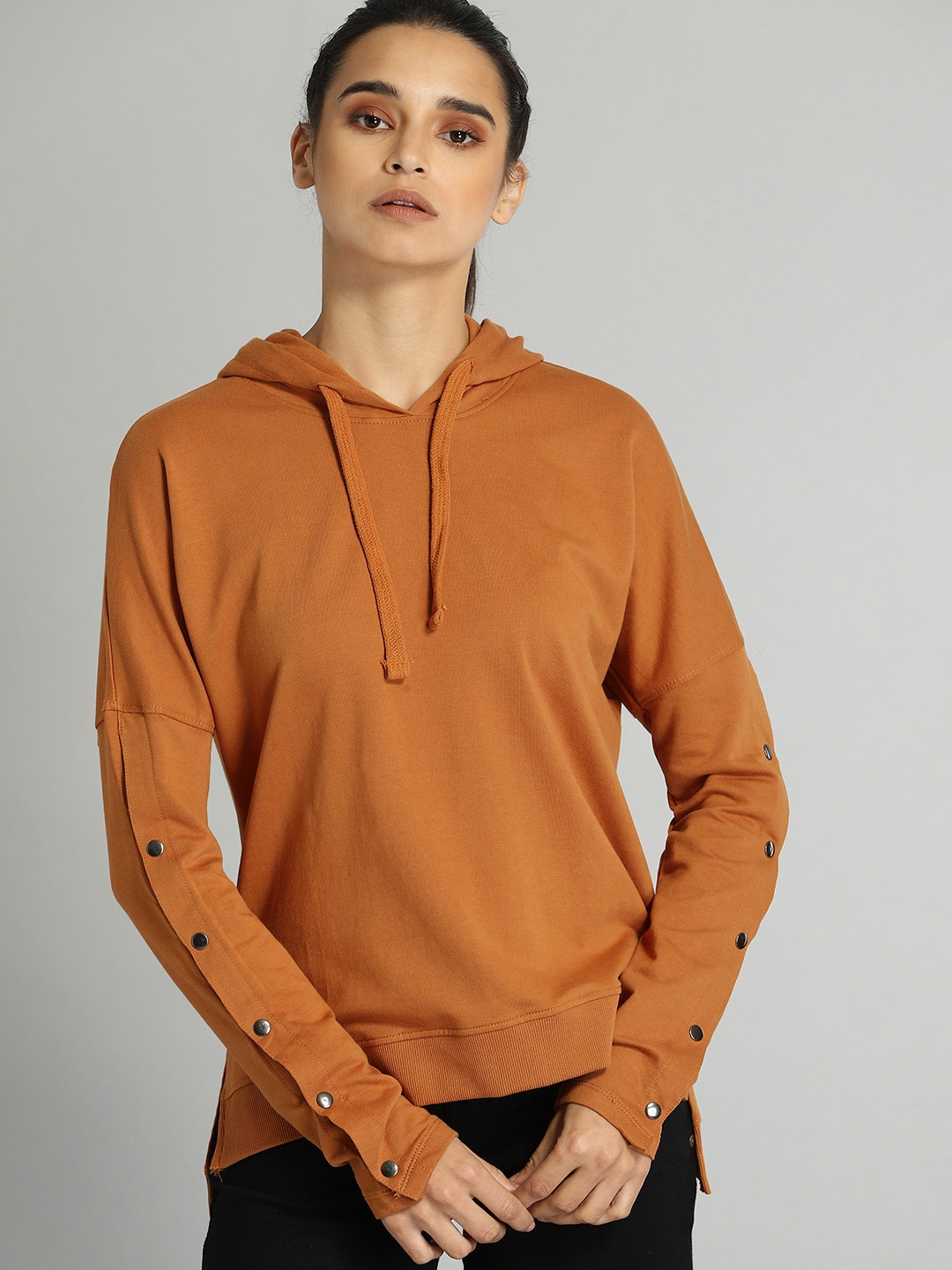 

Roadster Women Brown Hooded Sweatshirt