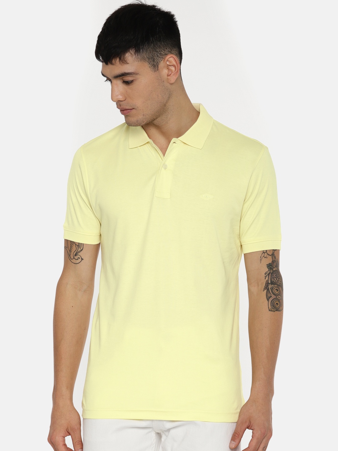 

ColorPlus Men Yellow Solid Polo Collar T-shirt