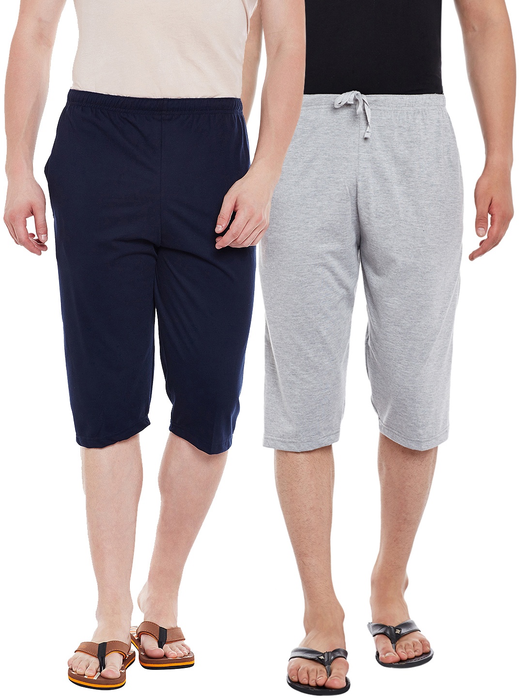 

VIMAL JONNEY Men Pack of 2 Lounge Shorts DD13-NVY-MELANGE, Navy blue