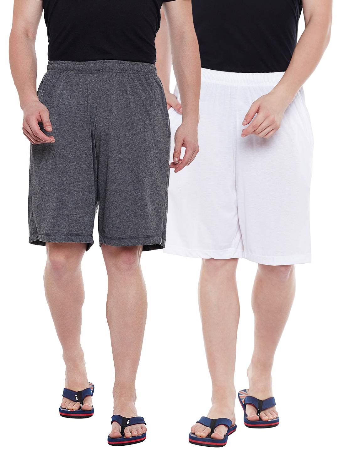 

VIMAL JONNEY Men Pack of 2 Lounge Shorts DD12-ANTHRA-WHT, Grey