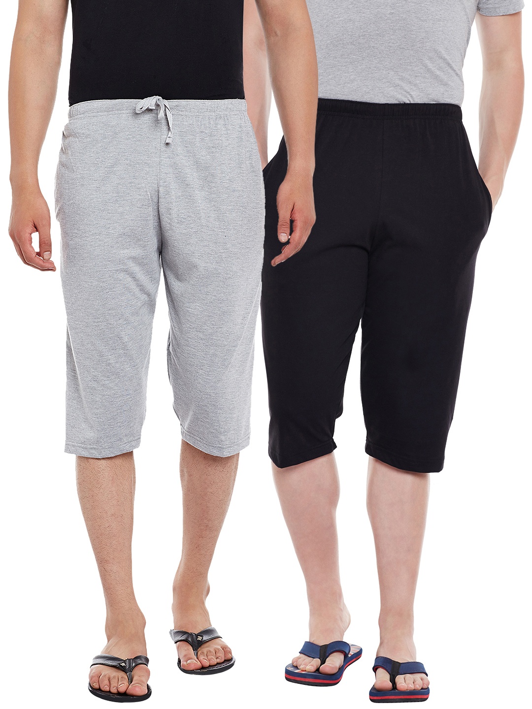 

MACK JONNEY JONNEY Men Pack of 2 Lounge Shorts DD13-BLK-MELANGE, Black