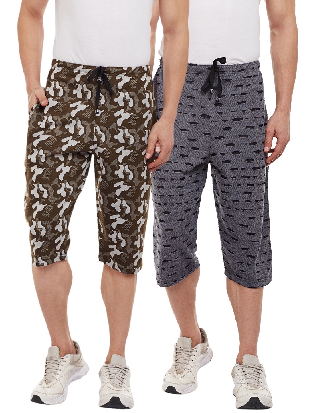 

VIMAL JONNEY Men Pack of 2 Slim Fit Shorts, Olive