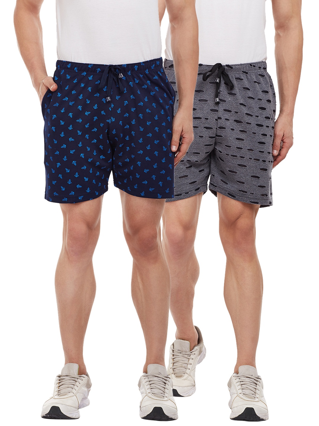 

VIMAL JONNEY Men Pack of 2 Regular Fit Regular Shorts, Navy blue