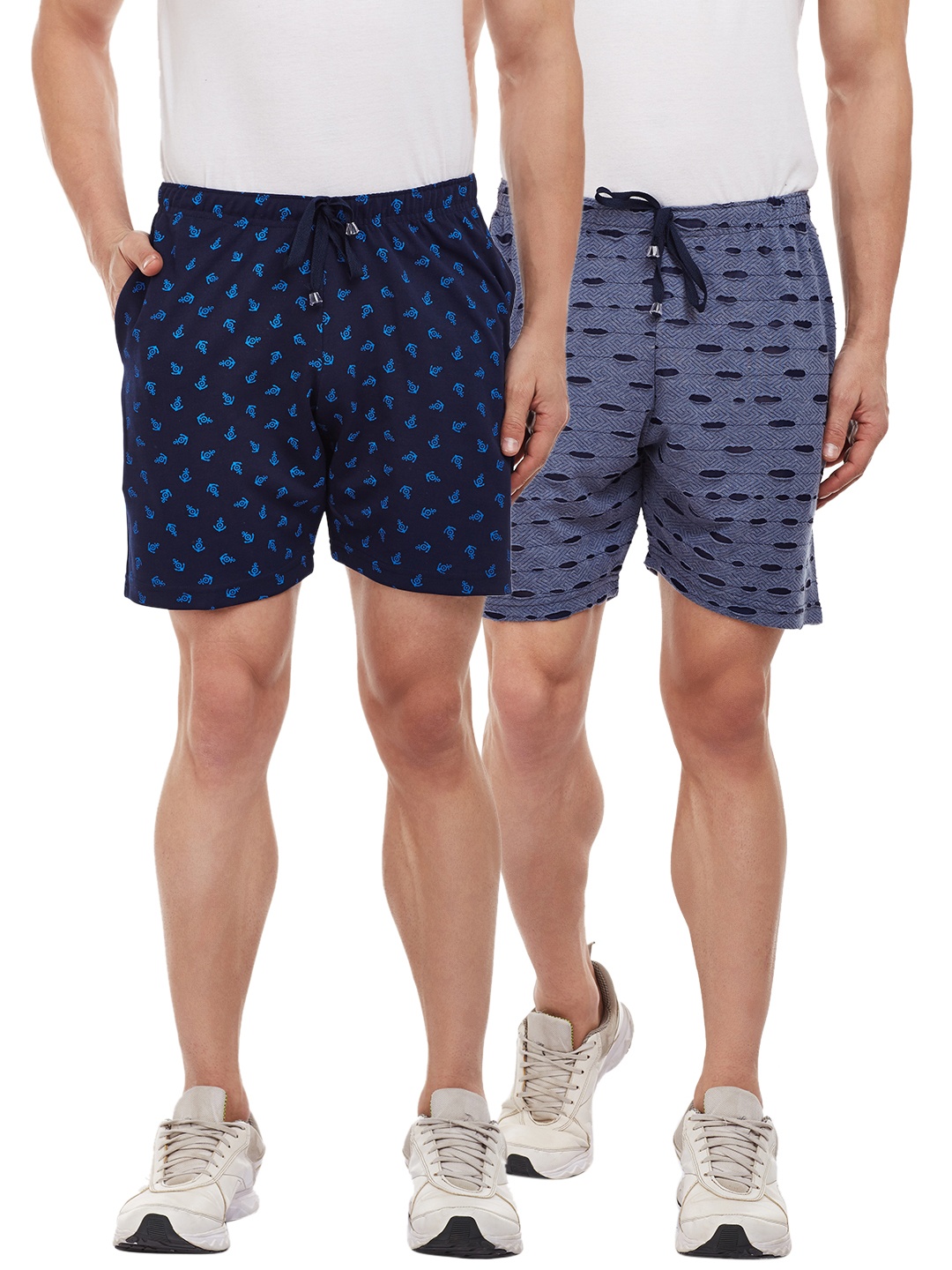 

VIMAL JONNEY Men Pack of 2 Regular Fit Regular Shorts, Navy blue