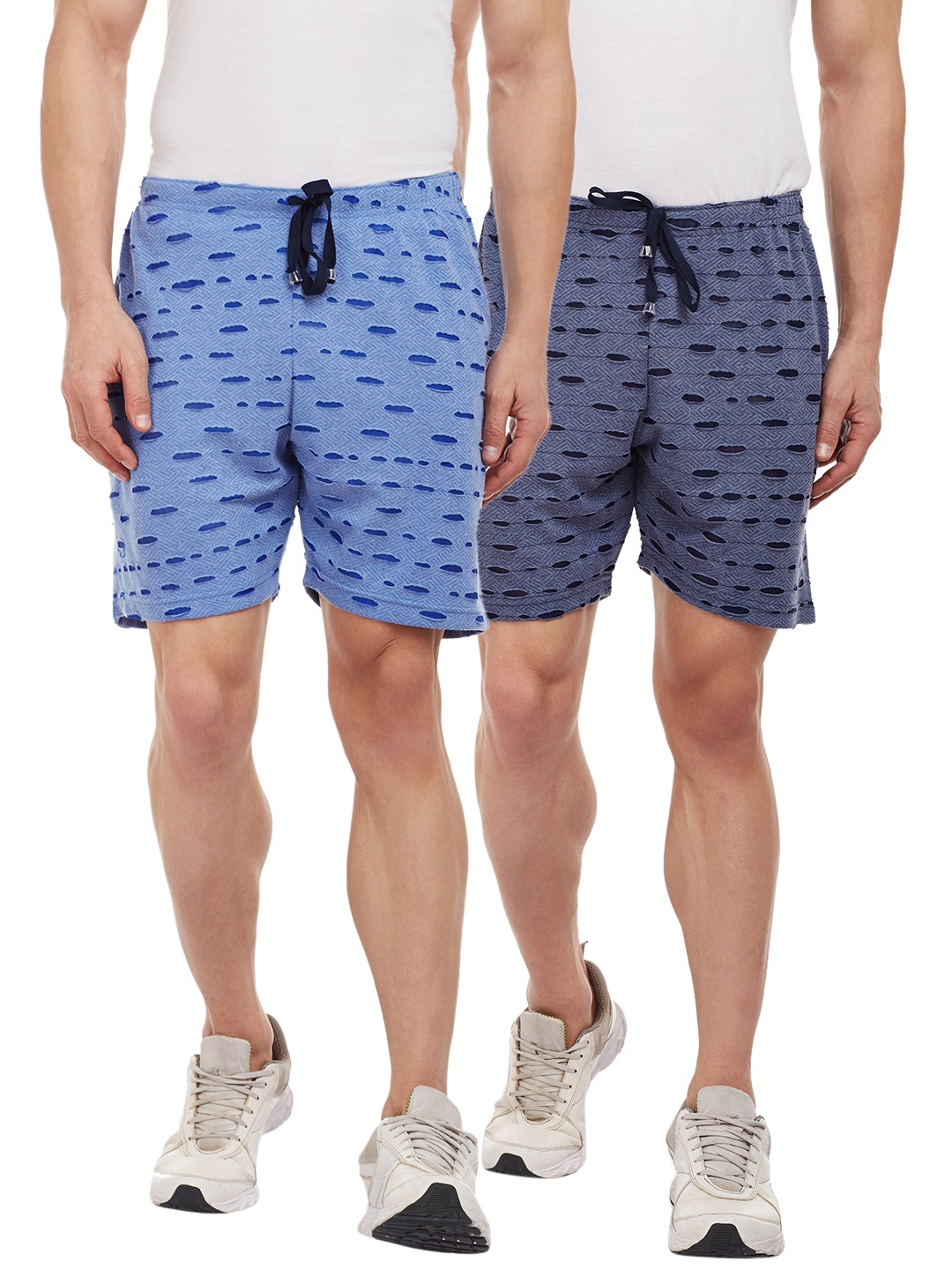 

VIMAL JONNEY Men Pack of 2 Regular Fit Regular Shorts, Blue