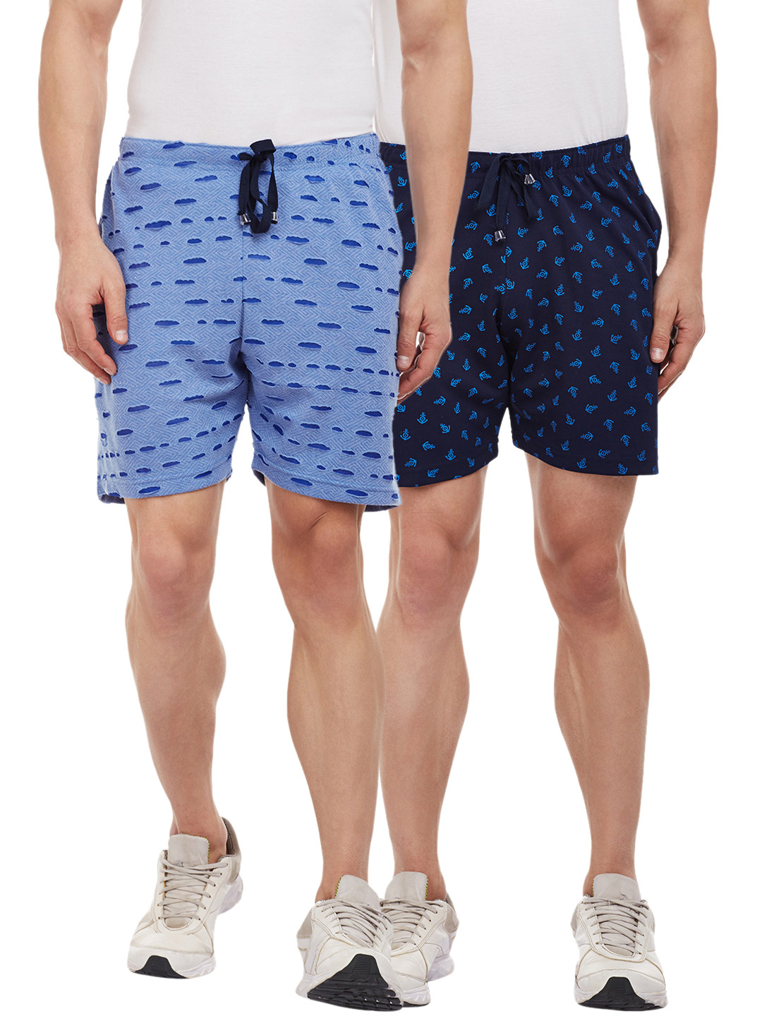 

VIMAL JONNEY Men Pack of 2 Regular Fit Regular Shorts, Blue