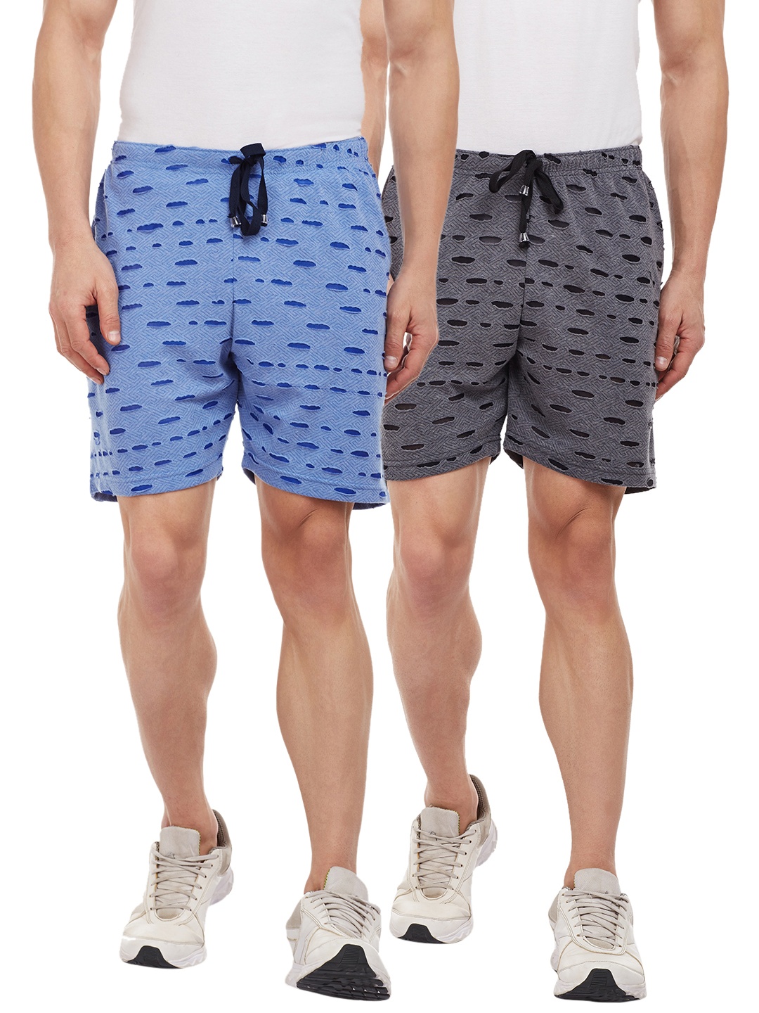 

VIMAL JONNEY Men Pack of 2 Regular Fit Regular Shorts, Blue