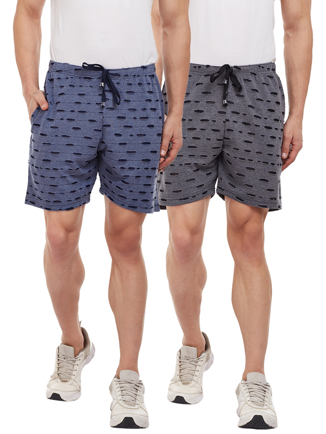 

VIMAL JONNEY Men Pack of 2 Regular Fit Regular Shorts, Navy blue