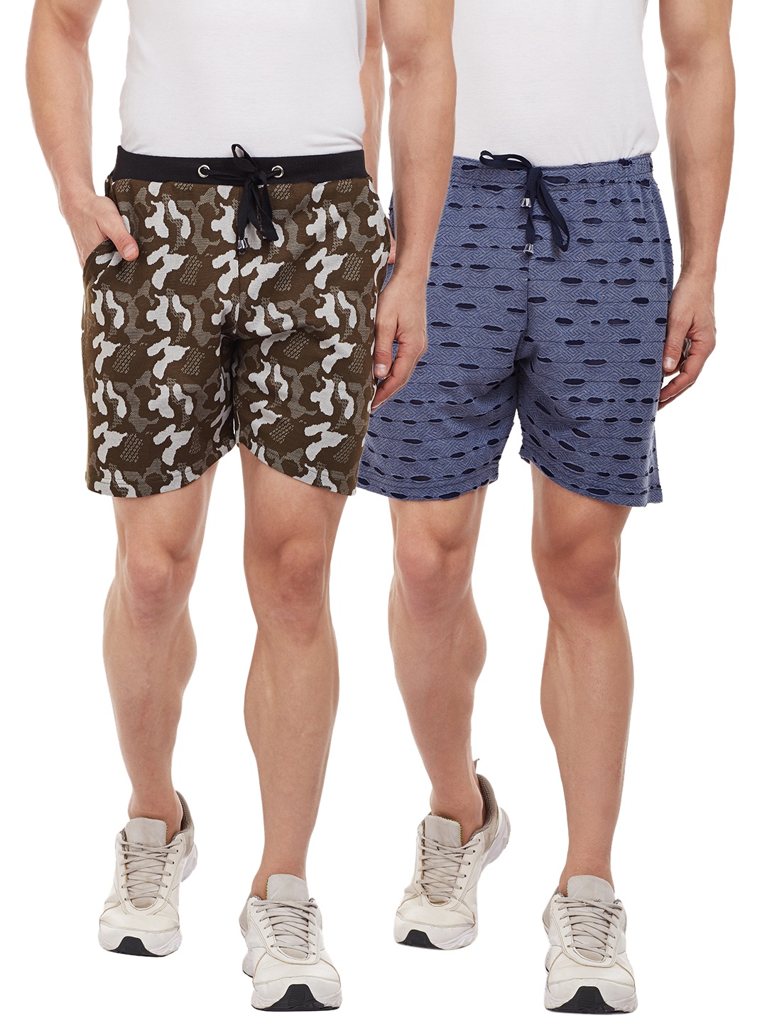 

VIMAL JONNEY Men Pack of 2 Regular Fit Regular Shorts, Olive