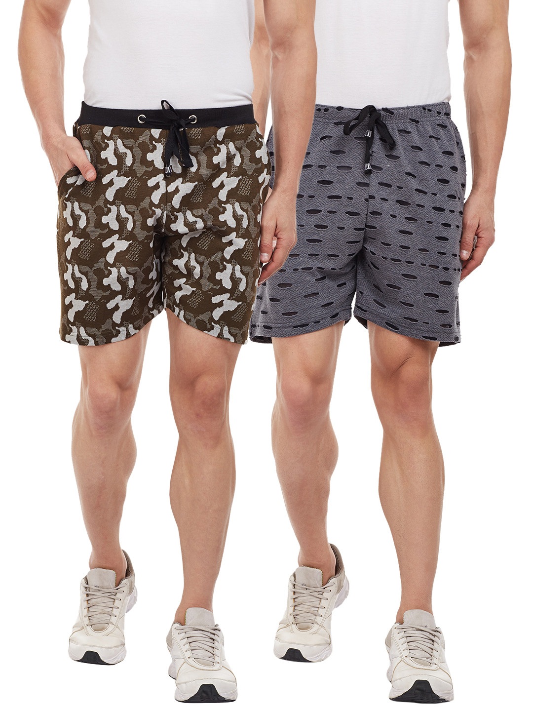 

VIMAL JONNEY Men Pack of 2 Regular Fit Regular Shorts, Olive