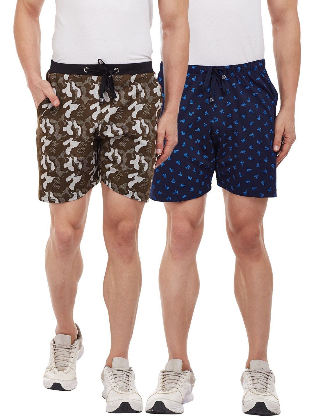 

VIMAL JONNEY Men Pack of 2 Regular Fit Regular Shorts, Navy blue