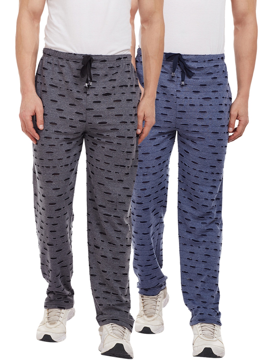 

VIMAL JONNEY Men Pack Of 2 Slim Fit Track Pants, Navy blue