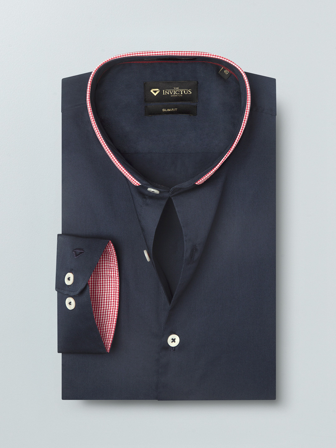 

INVICTUS Men Navy Blue Slim Fit Solid Work Essentials Shirt