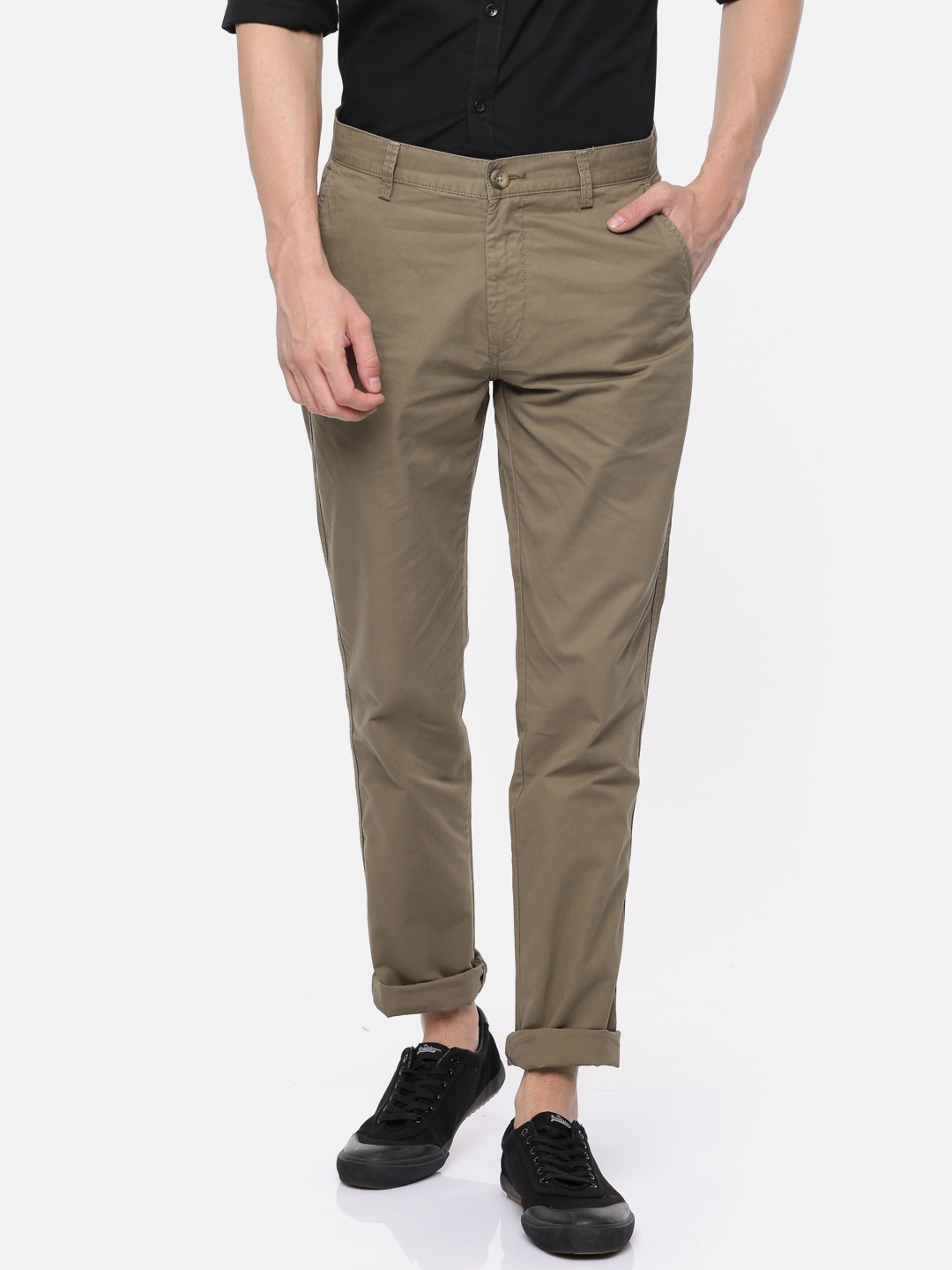 

U.S. Polo Assn. Men Olive Brown Slim Fit Trousers