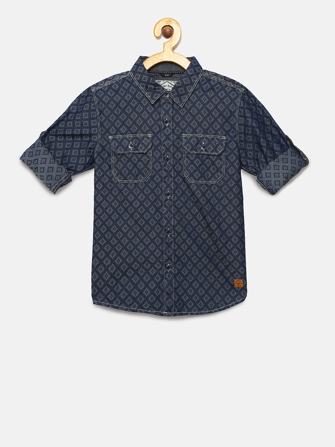 

Allen Solly Junior Boys Blue Regular Fit Printed Casual Shirt