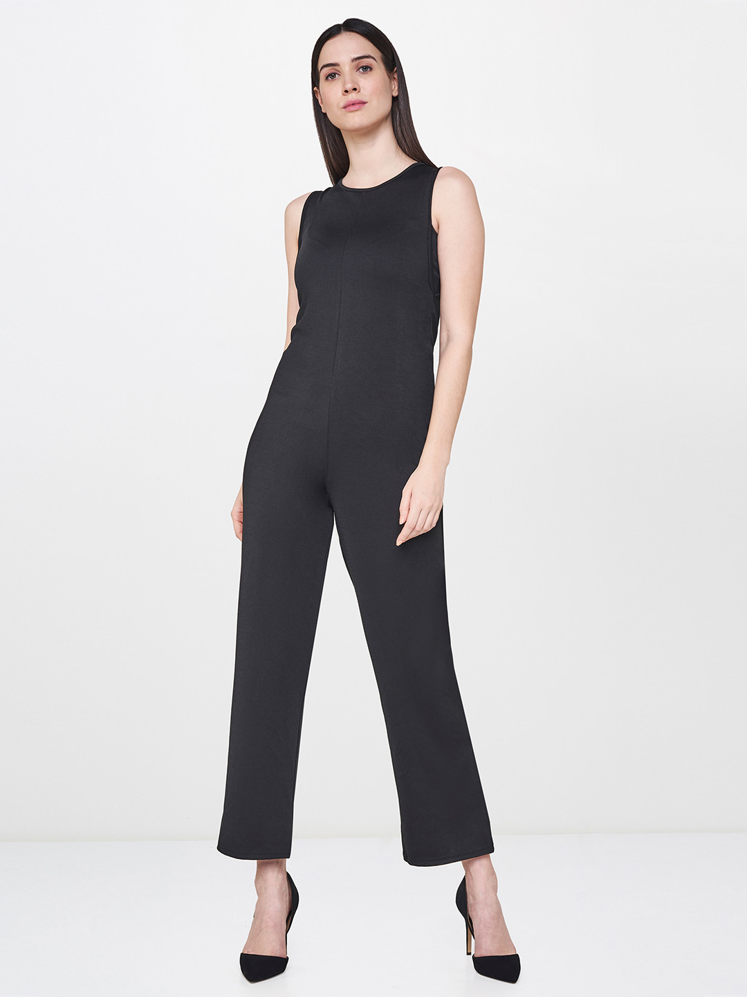 

AND Black Solid Basic Jumpsuit