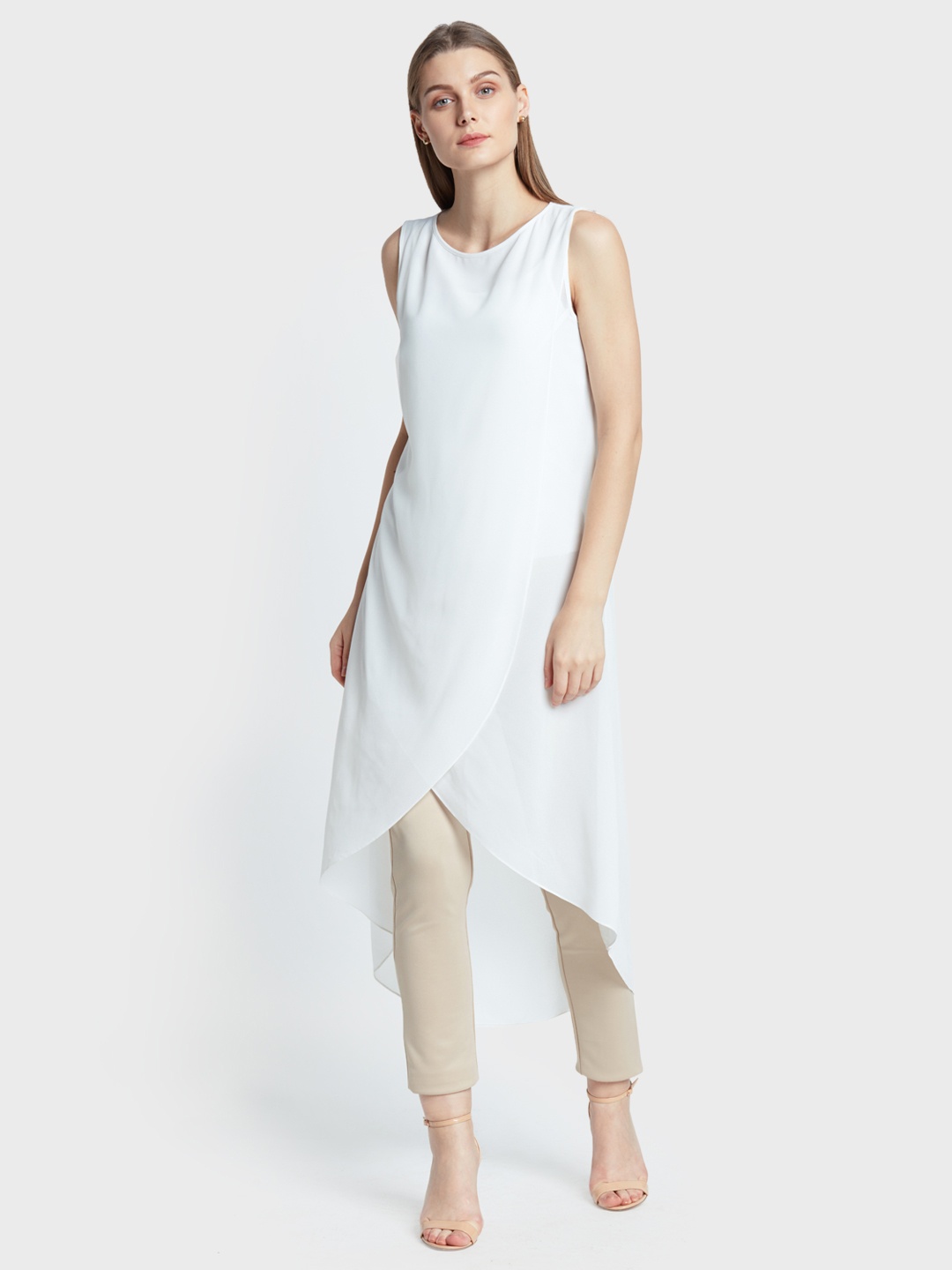 

AND White Solid Tunic