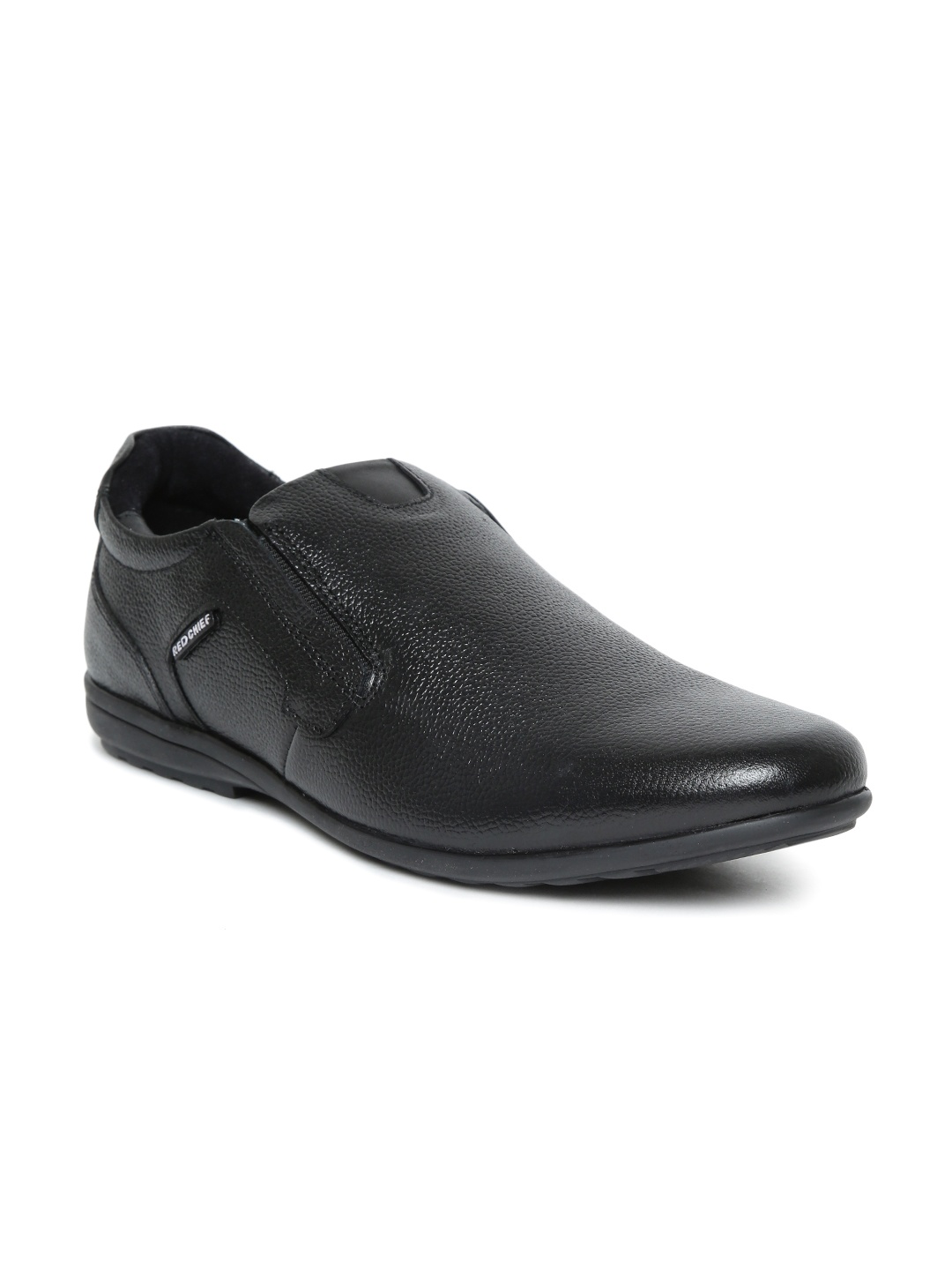 

Red Chief Men Black Leather Semiformal Slip-Ons