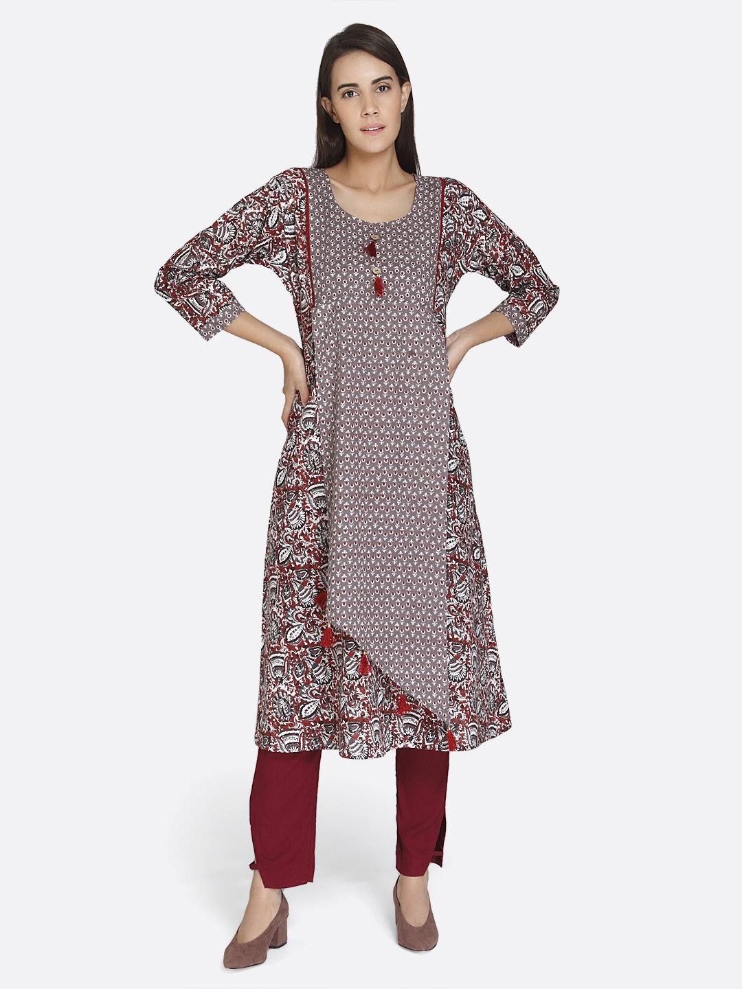 

shiloh Women Multicoloured Printed A-Line Kurta, Multi