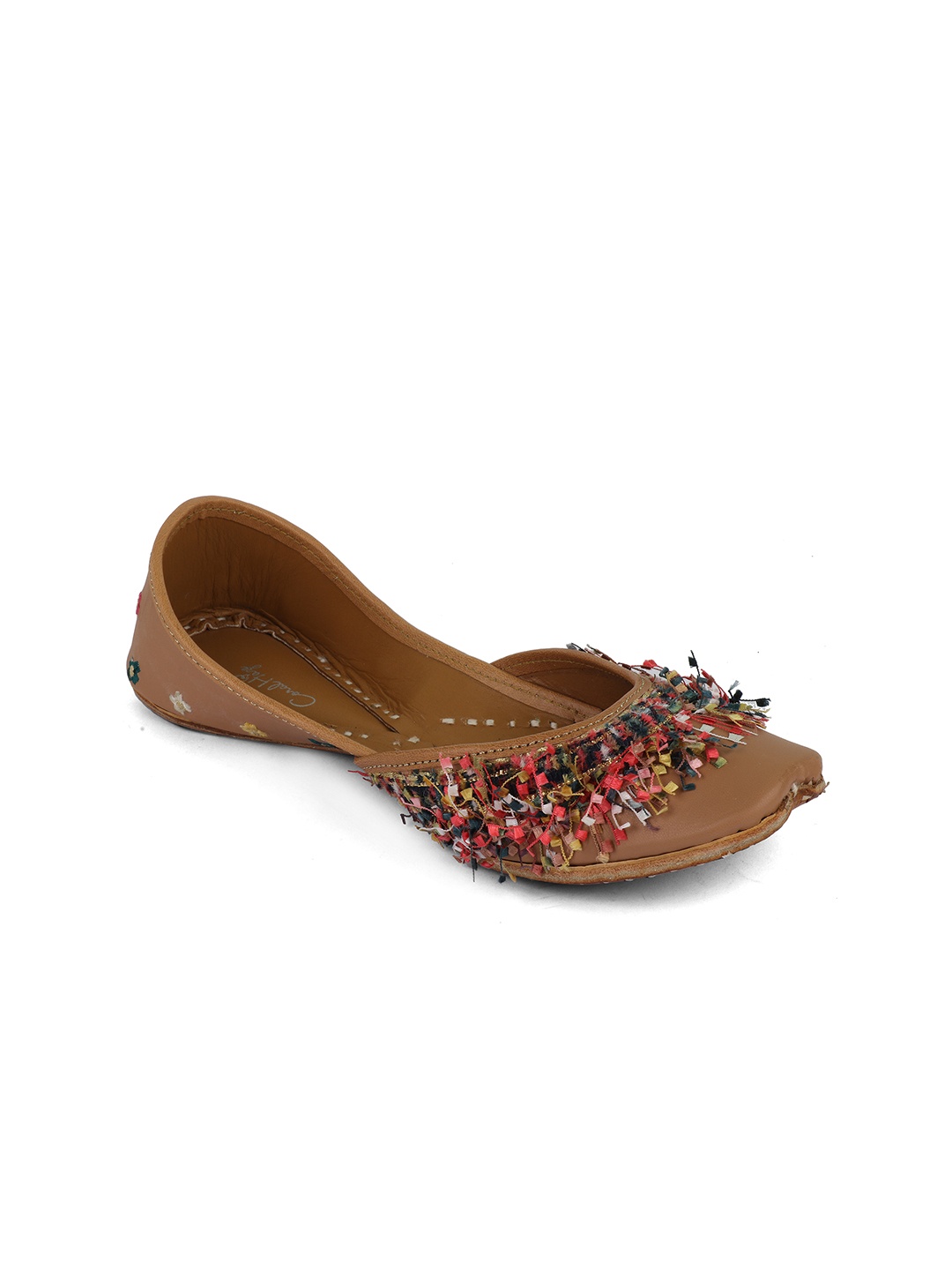 

Coral Haze Women Tan Leather Mojaris