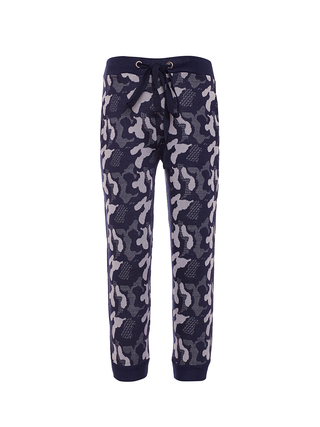 

MACK JONNEY Girls Navy-Blue Printed Joggers