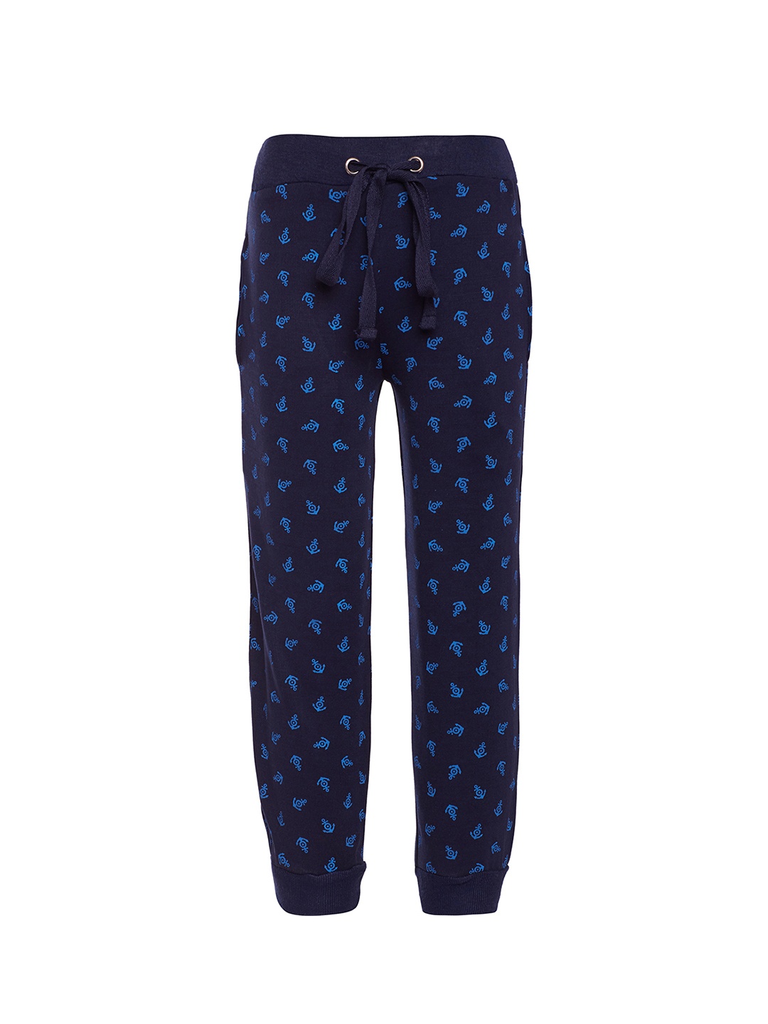 

MACK JONNEY Girls Navy-Blue Printed Joggers
