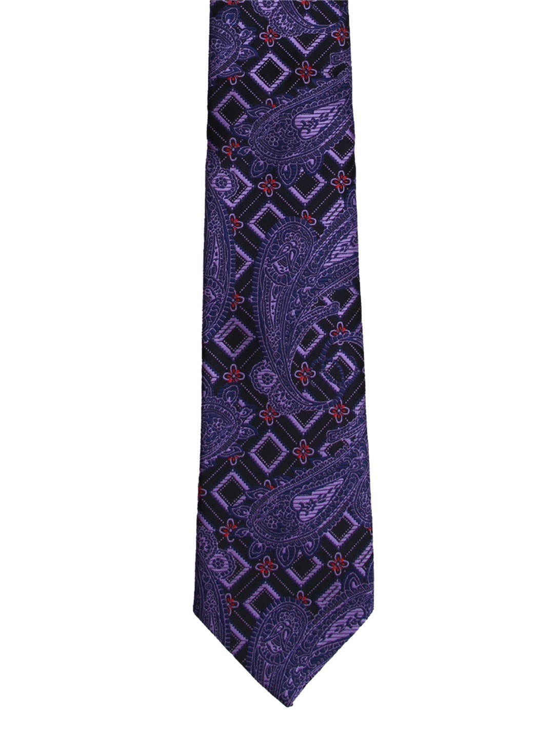 

Tossido Purple Woven Design Broad Tie