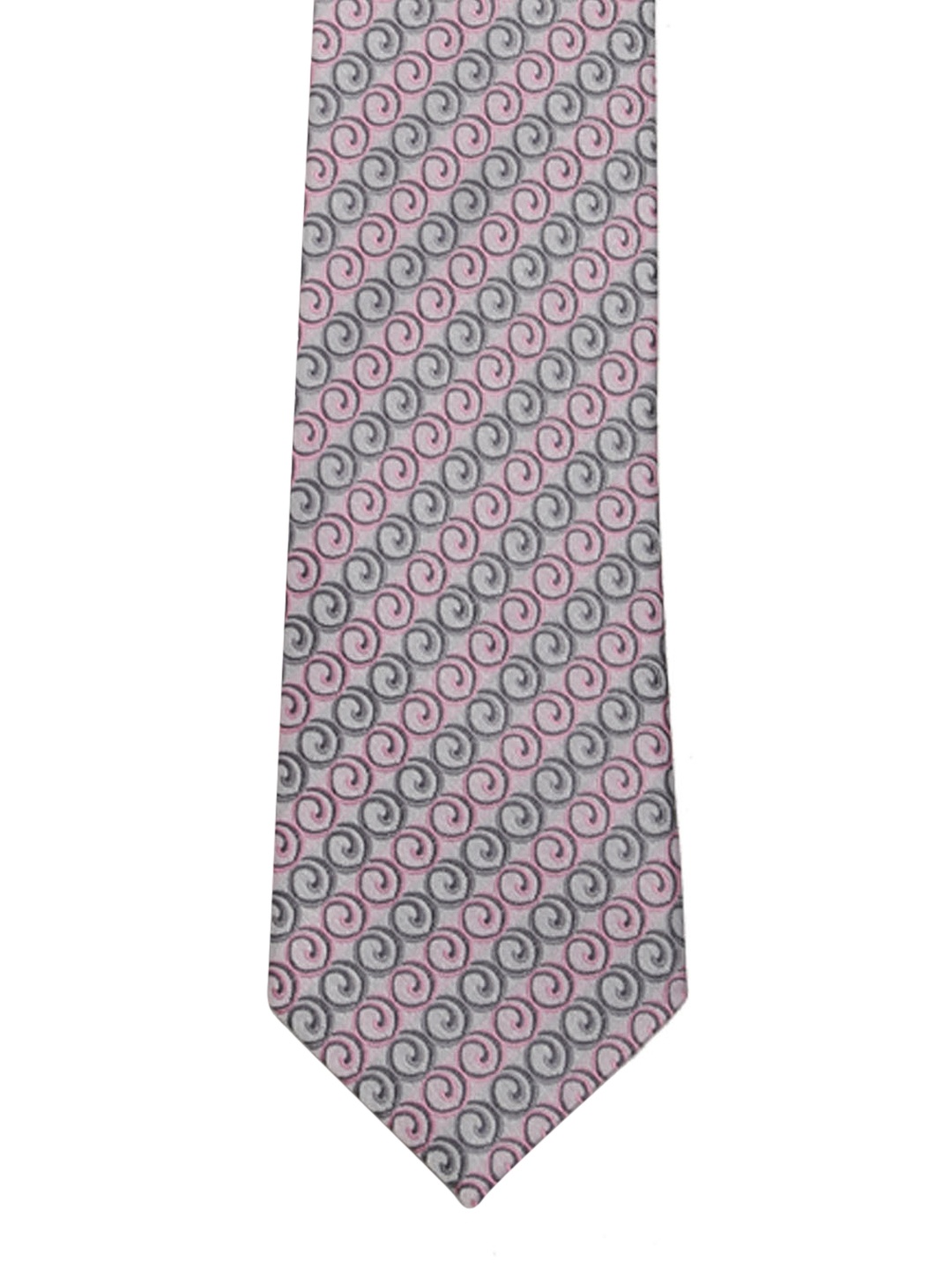 

Tossido Grey & Pink Woven Design Broad Tie