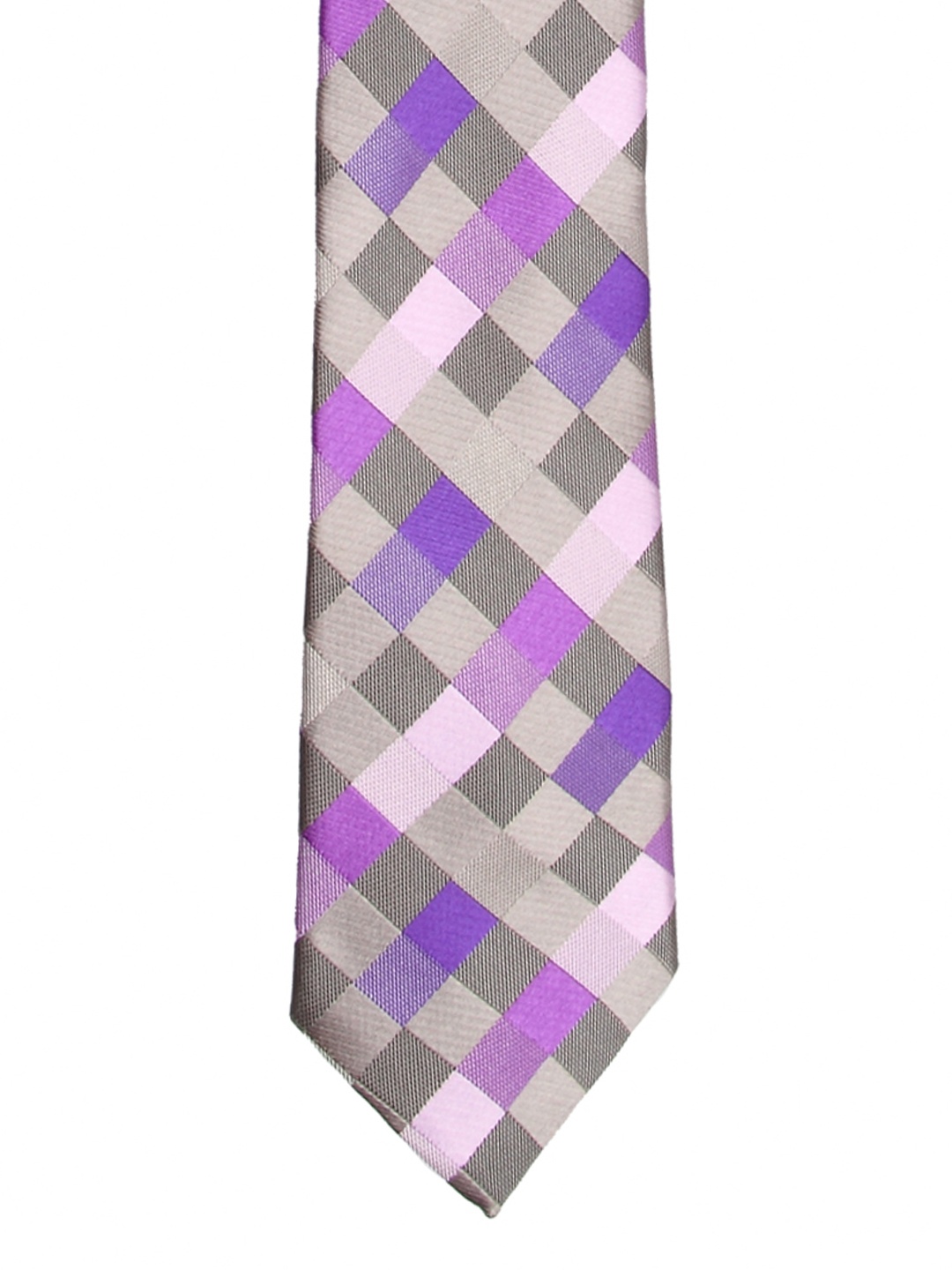 

Tossido Purple & Grey Woven Design Broad Tie
