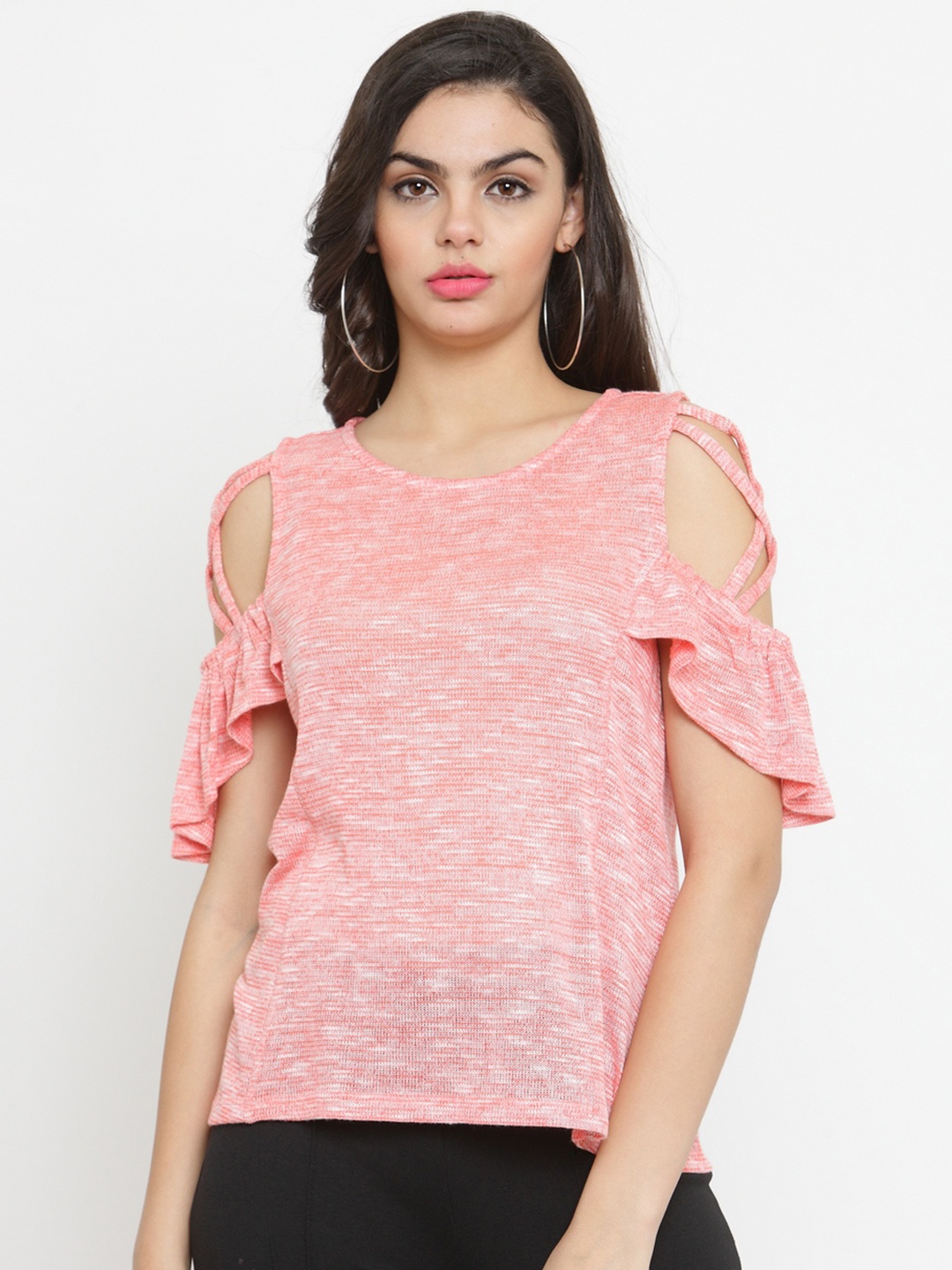 

Latin Quarters Women Coral Solid Top