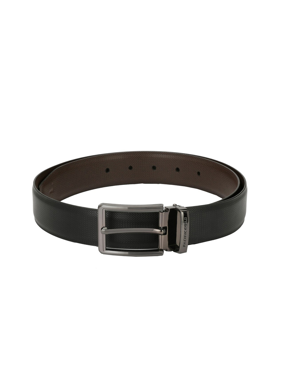 

Pacific Gold Men Black & Brown Solid Belt