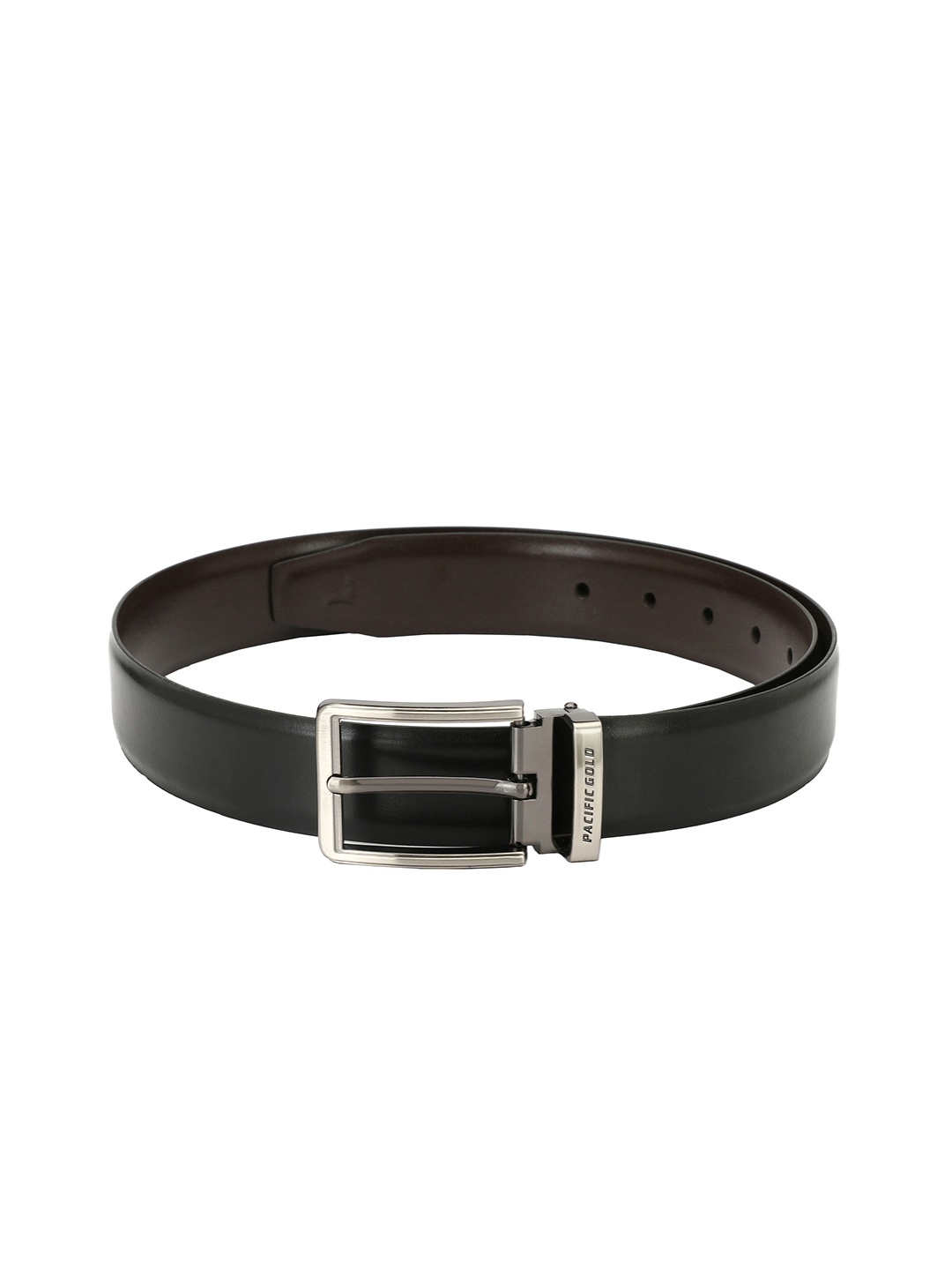 

Pacific Gold Men Black & Brown Solid Reversible Belt