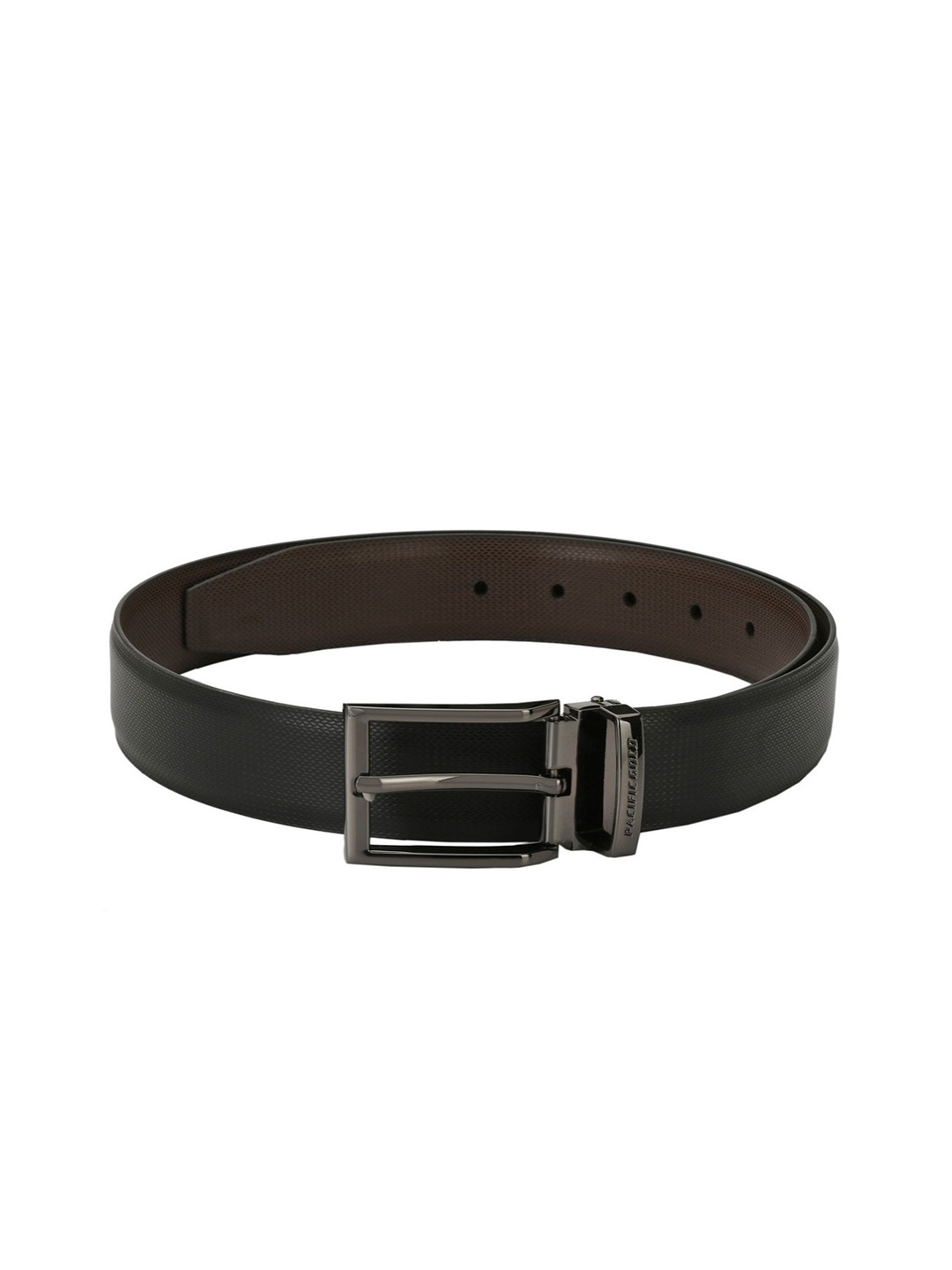 

Pacific Gold Men Black & Brown Textured Reversible Belt