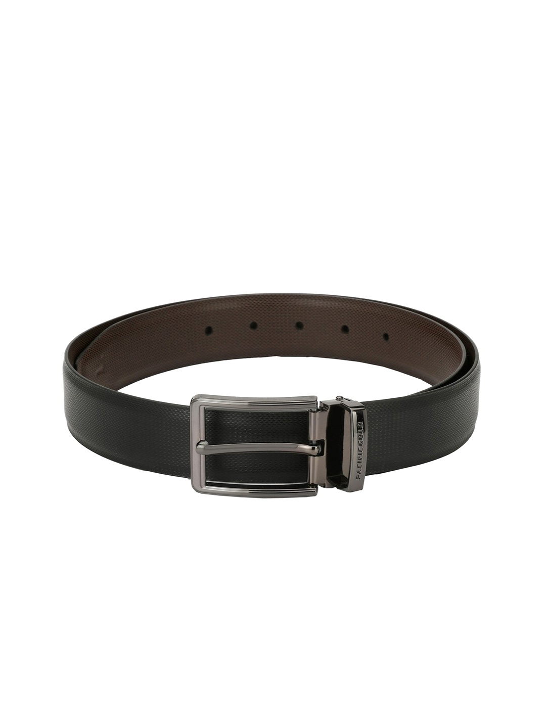 

Pacific Gold Men Black & Brown Textured Reversible Belt