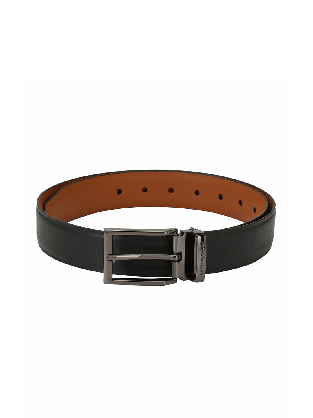 

Pacific Gold Men Black & Brown Solid Belt
